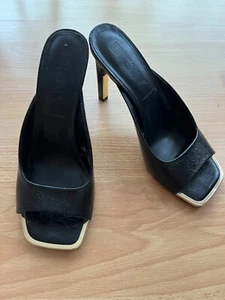 $120 DKNY Women's Open Toe Fashion Pump Heel Sandal Shoes Black size 8.5 NEW - Picture 1 of 21