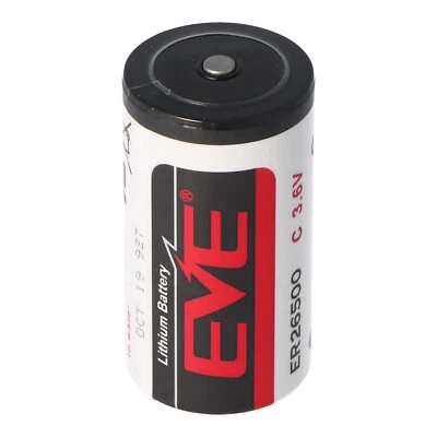 EVE ER26500 Batería Litio C Size Bobbin ER 26500, 3,6 Voltios 8500mAh con P Estrecha