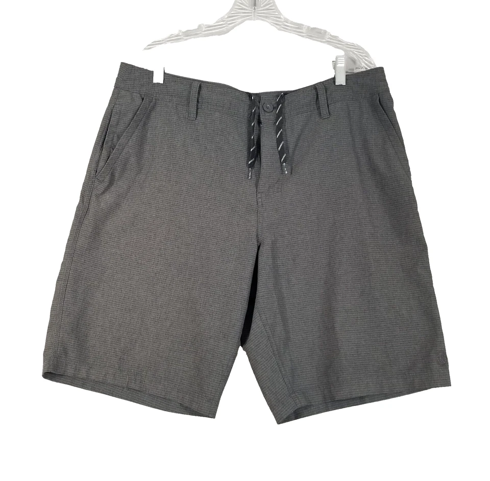 Hang Ten Pantalones Cortos Hombre 36 x 10.5 Negro Raya Híbrido Natación Surf Playa Surf Exterior Foto 1 de 4