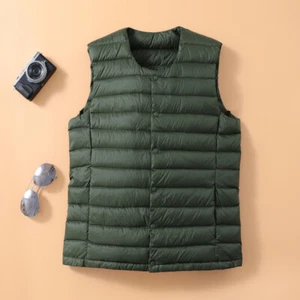 Herren leichte Daunenweste Weste wattierte Jacke Oberteile ärmellos Mantel warm gesteppt - Bild 1 von 13