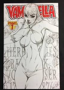 VAMPIRELLA 1 VARIANT 1:25 SKETCH J SCOTT CAMPBELL V 5 DYNAMITE ELVIRA PANTHA - Picture 1 of 2