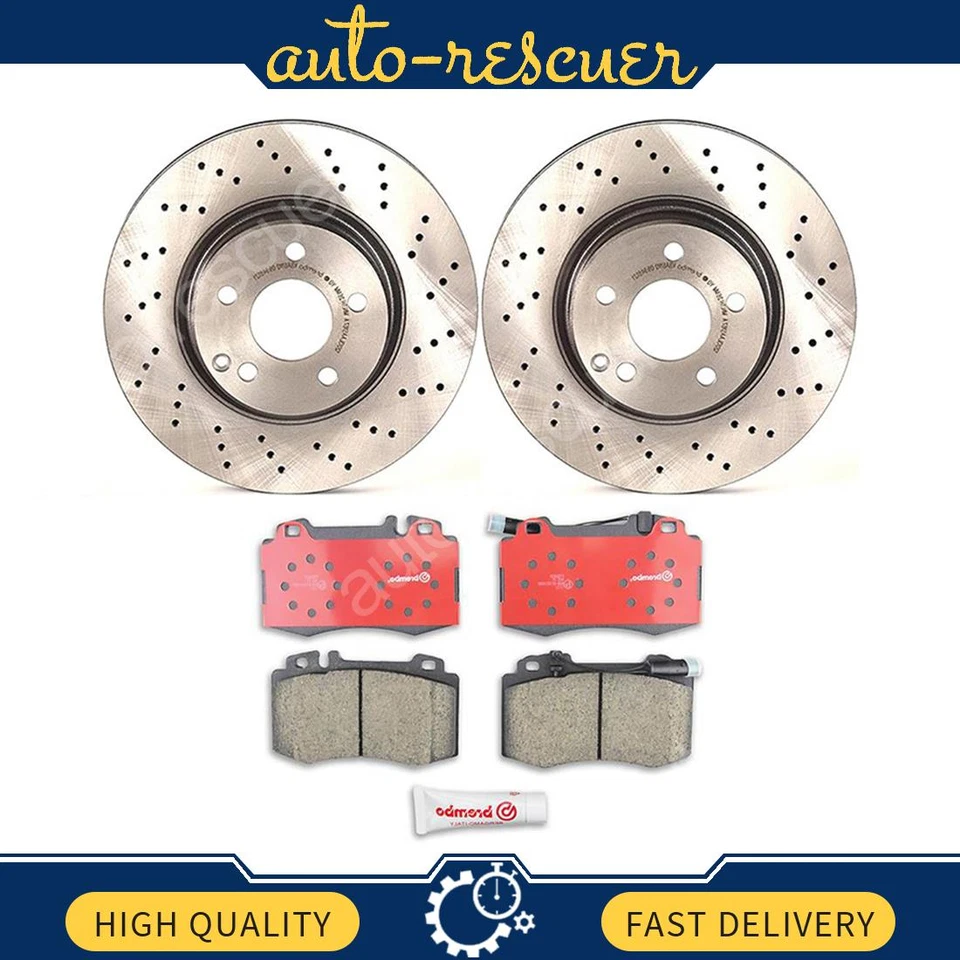 3x Front Disc Brake Pad Set Disc Brake Rotor for Mercedes-Benz SL500 2003~2006 - Image 1 of 4