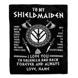 Personalized To My Shieldmaiden Viking Valhalla Birthday Custom Norse Blanket - Picture 1 of 4