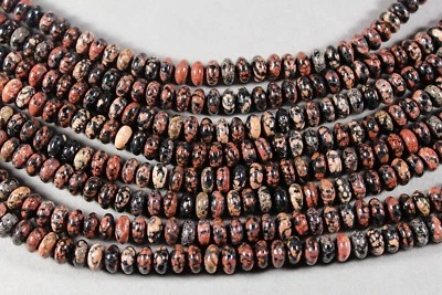 Mexican Red Snowflake Jasper 5x8mm Rondelle Spacer Beads 15.5" Strand - Image 1 of 2