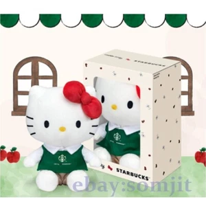 Starbucks Hello Kitty Geschenk Plüsch In Grün Schürze 2024 Neu Collaboration Thailand. - Bild 1 von 8