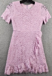 Blush By US Angels Short Sleeve Lace Dress Girls' 8 Lilac Round Neck Back Zip - Picture 1 of 11