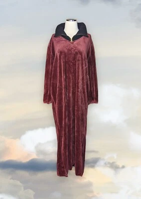 De colección DIAMOND TEA Bata de Caoba Para Mujer Talla Grande Vestido de Salón Camisón Terciopelo  Foto 1 de 4