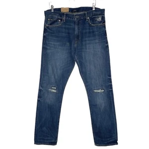 Polo Ralph Lauren Varick Slim Straight Patchwork Repaired Jeans Sz 36x34 - Bild 1 von 14