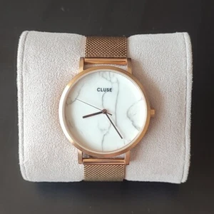 CLUSE CL40107 Ladies La Roche Petite White Marble Rose Gold Mesh Watch - Picture 1 of 2