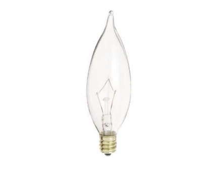 60 Clear Chandelier Night Light Bulb Candle Base Turn Tip Shape - Image 1 of 3
