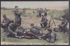 74469) Postal Francia soldados en campamento 1905 Champ de Tir de Chenove - Imagen 1 de 2