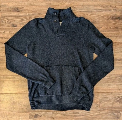 Suéter De Colección Abercrombie & Fitch Para Hombres Azul Cuello Simulado Henley - L Foto 1 de 4