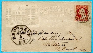 MANSION HOUSE - BROOKLYN NY - ALLOVER ILLUS Cover w #26 GRID Tied Cancel to NC! - Bild 1 von 4