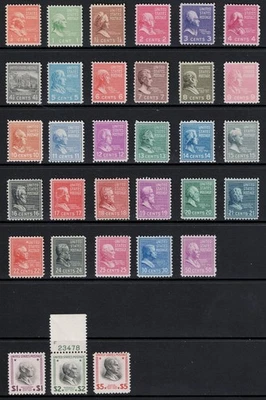 SCOTT#803-834, 1/2c-$5.00 PREXY SET. F/VF & NH. - Image 1 of 2