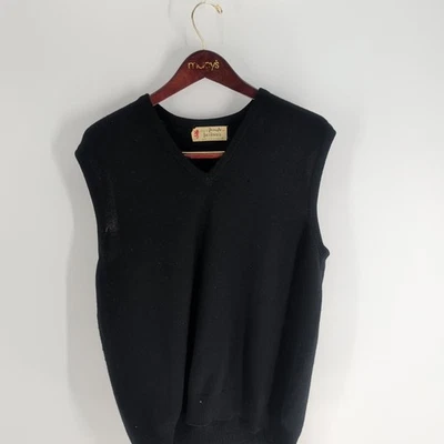Vintage Pringle Jacobson's Pure Lambswool Pullover Sweater Vest Black Size 42 - Image 1 of 4