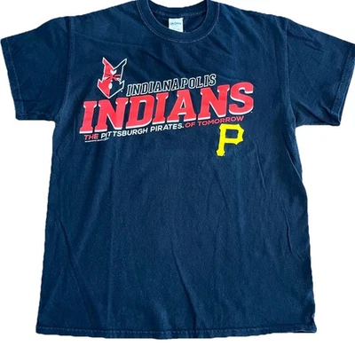 Camiseta negra de béisbol de los Indianápolis Indians para hombre mediana MiLB Pittsburgh Pirate Foto 1 de 4