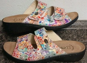 Sandalias para mujer 39/8-8,5 EE. UU. Anatomic Flexus cuero genuino florales deslizables-Bellasa - Imagen 1 de 8