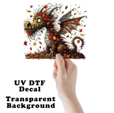 Pegatina/calcomanía transparente Fall Leaves Dragon UV DTF Foto 1 de 4