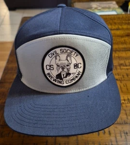 CIVIL SOCIETY BREWING COMPANY CAP CS BC NAVY BLUE RICHARDSON HAT Metal Buckle - Picture 1 of 15