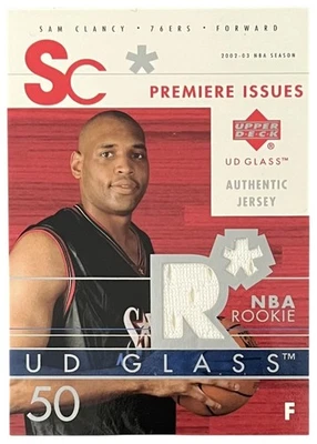 2002 UD Glass Premiere Issues Jersey #SC-P Sam Clancy Philadelphia 76ers - Image 1 of 2