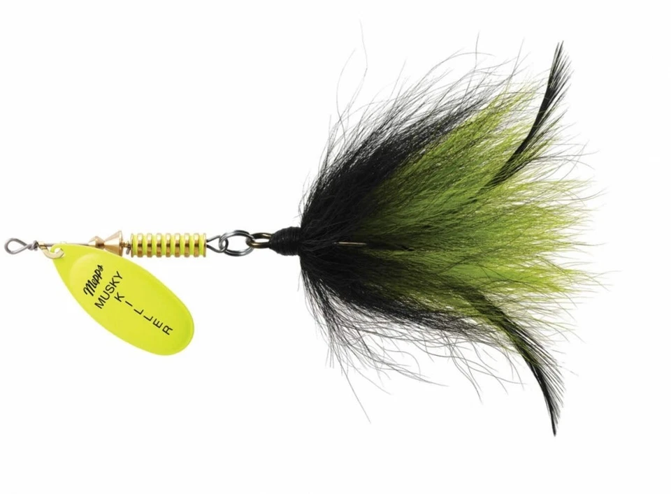 Spinner vestido Mepps Musky Killer - 3/4 oz. (Hot Chart Blade/Negro/Chart Tail) Foto 1 de 1