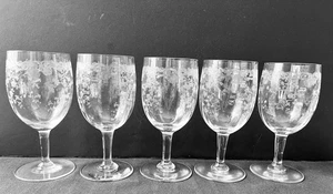 Copas de agua de vidrio St. Louis Francia patrón Cleo circa 1910 - Imagen 1 de 6