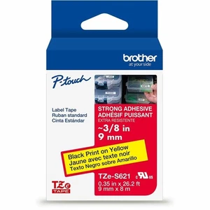 Brother TZES621G Genuine P-touch TZeS621 BK on YL Label Tape - Picture 1 of 4