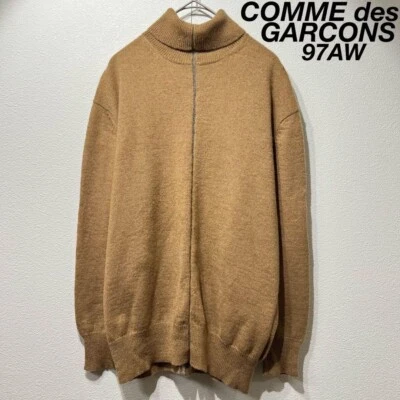 97AW Comme Des Garcons Cuello Alto Archivo Lana Diseño Cuello Tortuga Tejido Suéter Foto 1 de 4
