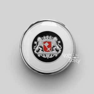 VW BEETLE VOLKSWAGEN BANJO STEERIN WHEEL HORN BUTTON SILVER LION - Picture 1 of 2