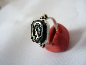 Anillo de ónix plata estilo romano - Imagen 1 de 7