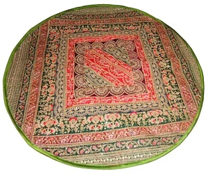 Round tablecloth table cover runner boho wall tapestry Vintage beaded patchwork - Picture 1 of 16