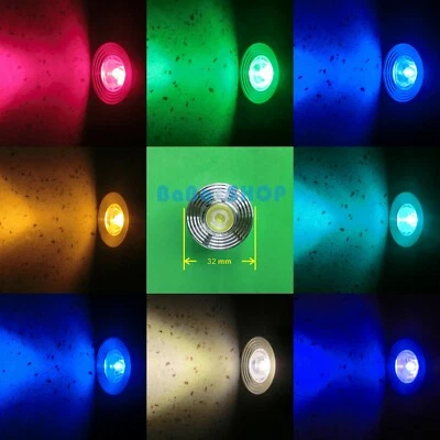 1W D32 UV Purple Cyan Blue Red Cold Warm White LED Lamp Spot Light E27 GU10 MR16 - Image 1 of 2