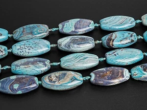 Cuentas de ágata de encaje loco azul piedra natural grado AA largas ovaladas 20X40MM cuentas sueltas - Imagen 1 de 3