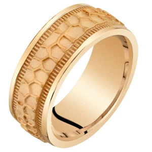 Anillo de boda de plata esterlina tono rosa banda ajuste cómodo para hombre tallas 8 a 14 - Imagen 1 de 2