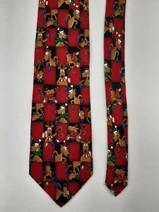 Hallmark Special Ties Silk Mens Neck Tie - Christmas Reindeer - Picture 1 of 4