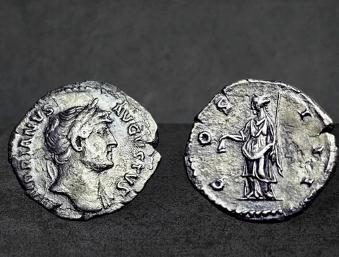 Hadrian AD 117-138. Rome Denar AR HADRIANVS AVGVSTVS.Cleopatra Numismatics Cover