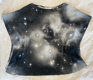 LIMI Feu Yohji Yamamoto Celestial Skull Batteau Top Blouse 00s 10s Small - Picture 1 of 11
