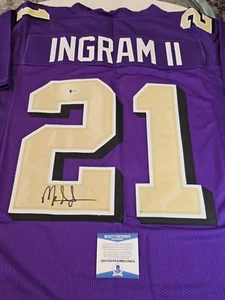Mark Ingram Autographed/Signed Jersey Beckett COA Purple Custom Jersey  - Picture 1 of 8