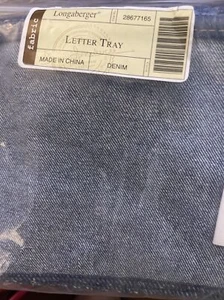 Longaberger BRIEFABLAGE KORBFUTTER JEANSSTOFF - NEU NEUWERTIG IN TASCHE - Bild 1 von 2