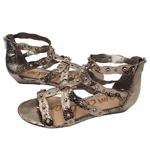 Sam Edelman Delano Gold Boa Gladiator Sandals Women's Festival  Size 10 M - Picture 1 of 8