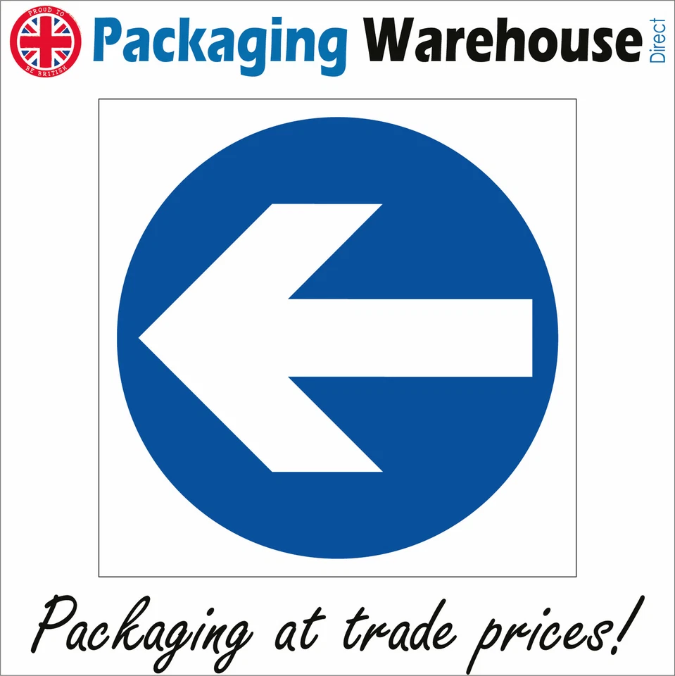 MA313 LEFT RIGHT UP DOWN AHEAD ARROW SIGN DIRECTION ONE WAY BUILDING BLUE WHITE - Image 1 of 1