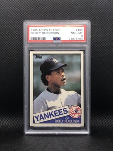 1985 Topps Traded Rickey Henderson #49T PSA 8 HOF New York Yankees MLB