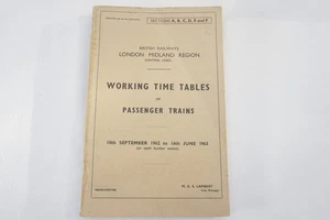 1962 Railway Working Timetable London Midland Sects A B C D E & F Passenger - Picture 1 of 12