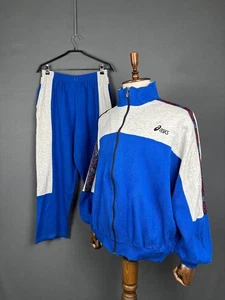Asics Mens Track Suit Size XL Blue & Gray Stretch Training Sports Activwear - Picture 1 of 14