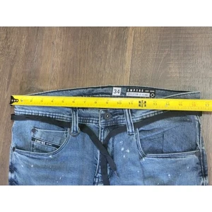 Pantalones de mezclilla ajustados Empyre Skeletor desgastados negros con cordón cintura para hombre 34 - Imagen 1 de 10
