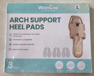 Welnove Arch Support Inserts for Plantar Fasciitis Self Adhesive Gel - Picture 1 of 2