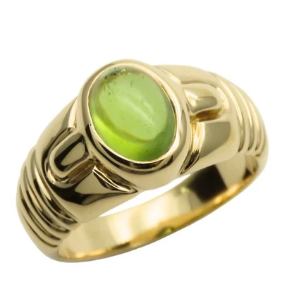 Anillo BVLGARI USADO EE. UU. 5-5,5 K18 oro amarillo 8,5 g oro amarillo joyería verde Foto 1 de 4