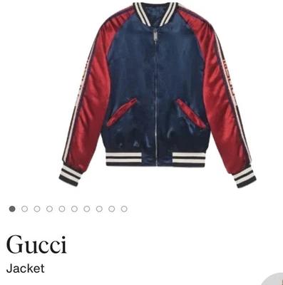 Gucci Track Satin Track Jacket Men’s Size 56 (Xxl) Blue Reversible. Lightly Worn - Image 1 of 2