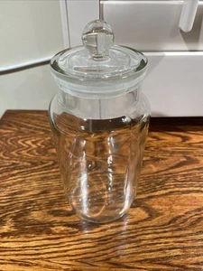Vintage British Made Clear Apothecary Jar With Glass Lid - Picture 1 of 9