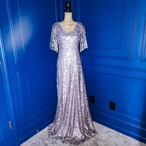 Vestido Donna Morgan "Camilla" Hasta el Suelo Lentejuelas Talla 2 - Imagen 1 de 9